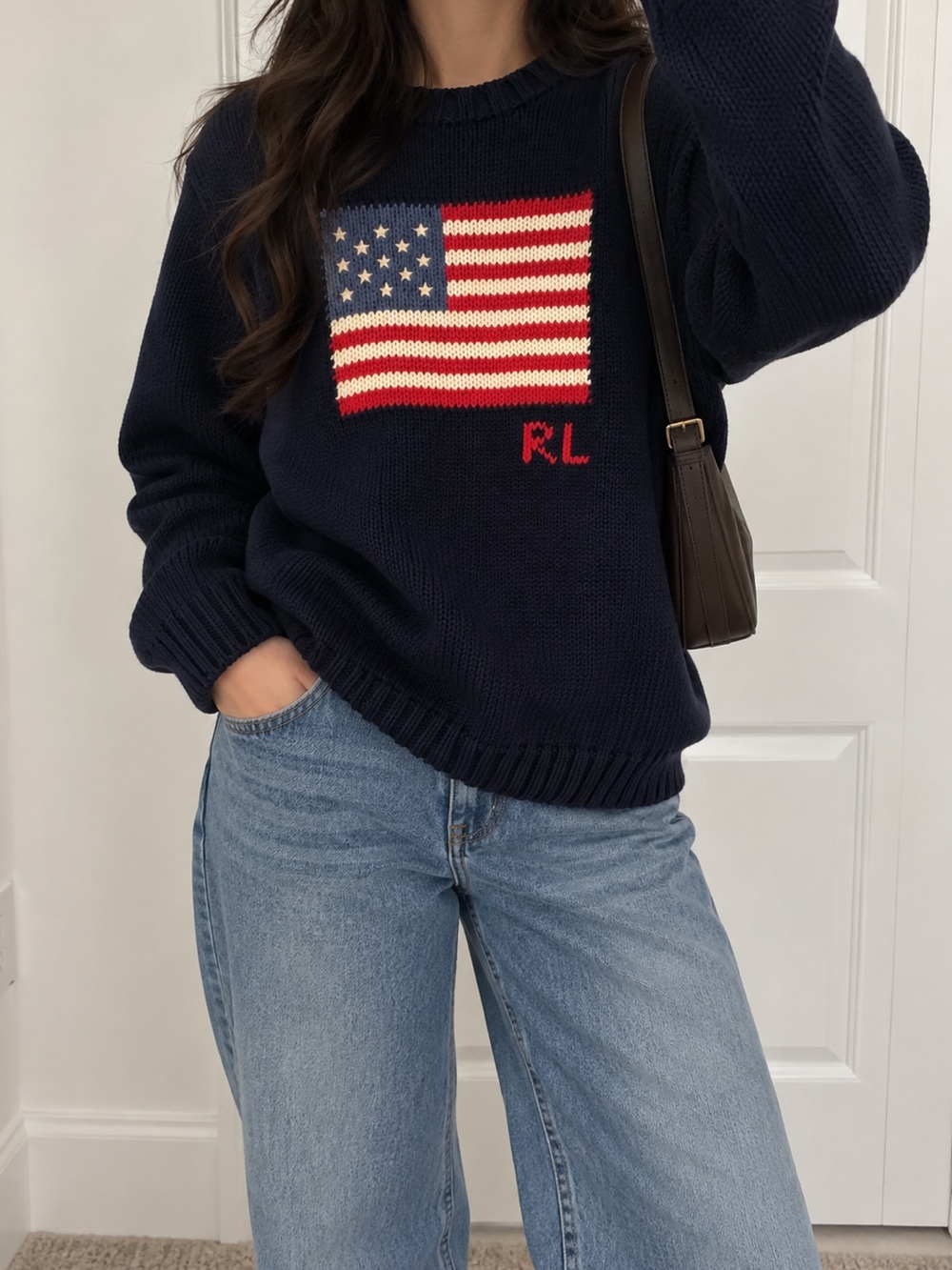 Ralph Lauren Navy Flag Knit Sweater - Polo Flag Knit